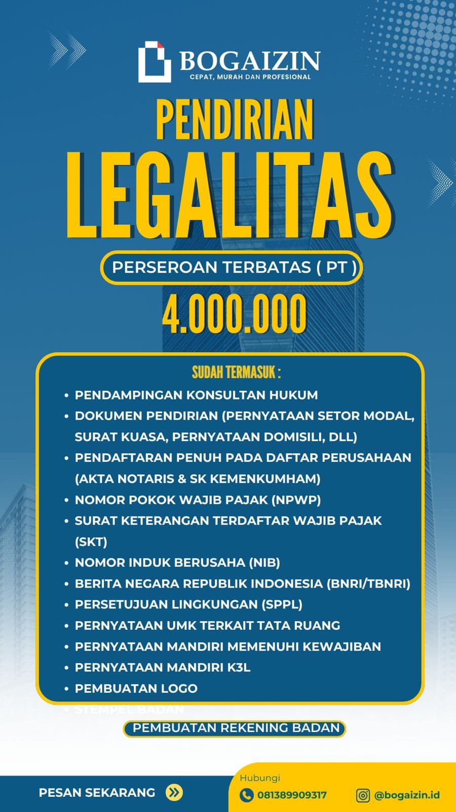 Pendirian PT