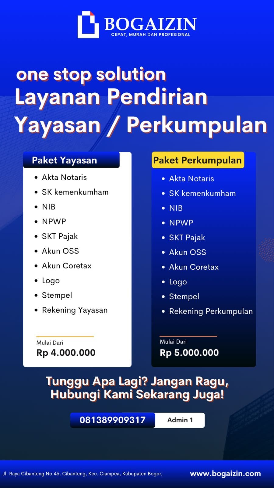 Pendirian Yayasan / Perkumpulan