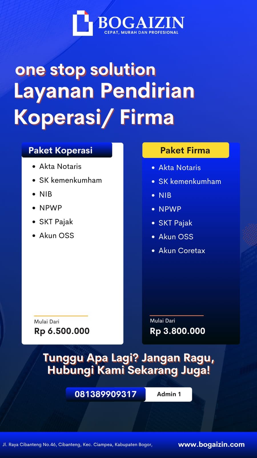 Pendirian Koperasi / Firma